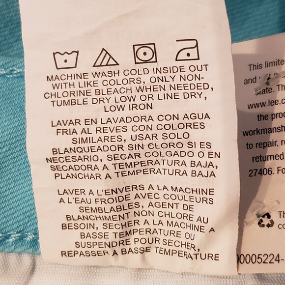 Lee Turquoise Blue Denim 5 picket Short - Picture 9 of 9